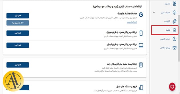 آموزش افزایش امنیت حساب صرافی آبان تتر | آکادمی آینده